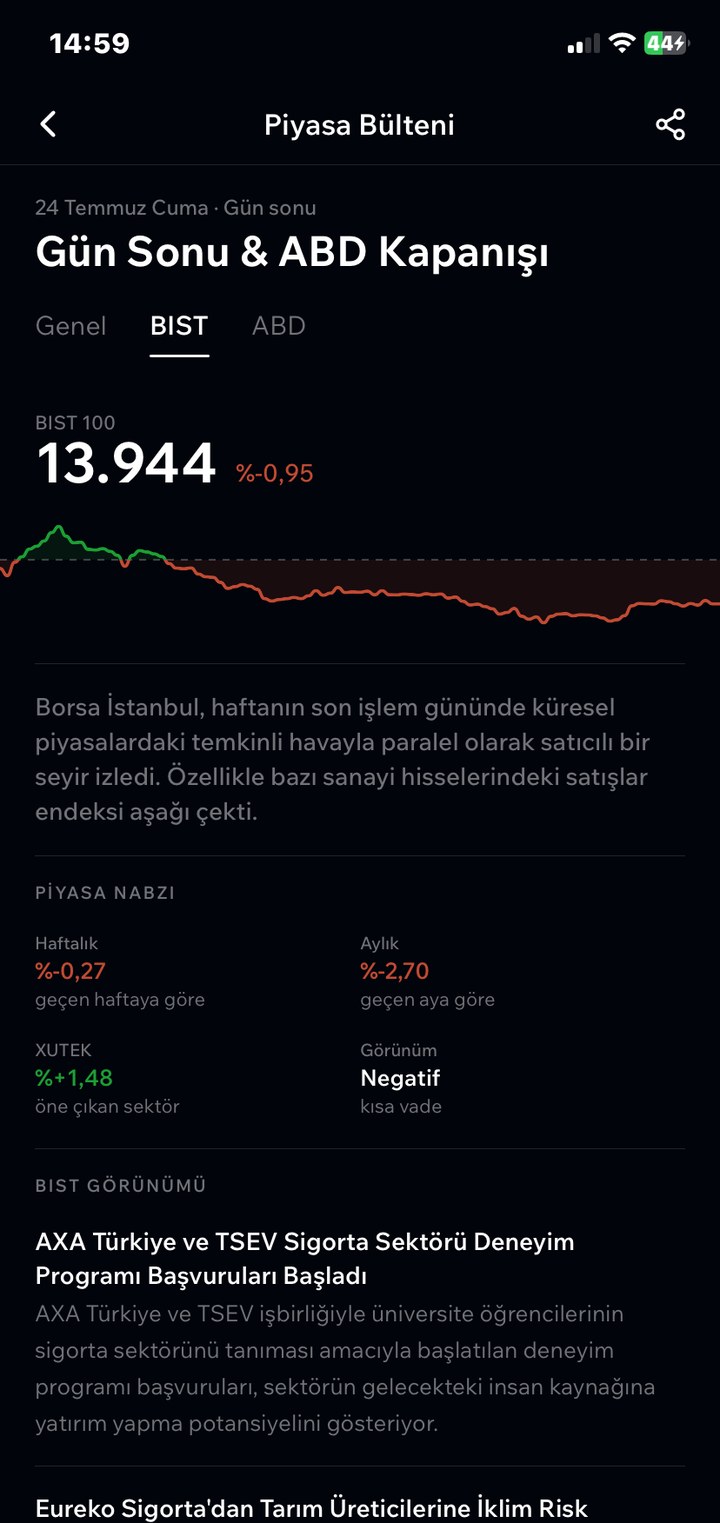 Piyasa Bülteni