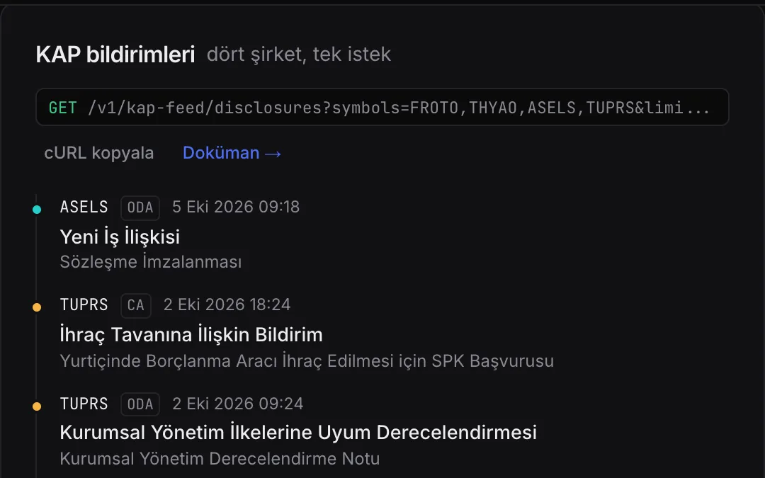 KAP akışı
